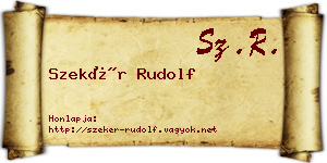 Szekér Rudolf névjegykártya